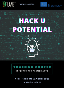 Join us for the dynamic "Hack U Potential" training course in Málaga, Spain, from March 4-13, 2025. Co-sponsored by UPlanet and Erasmus+, this event promises to unlock new skills and innovation. Don’t miss out on this extraordinary opportunity!.